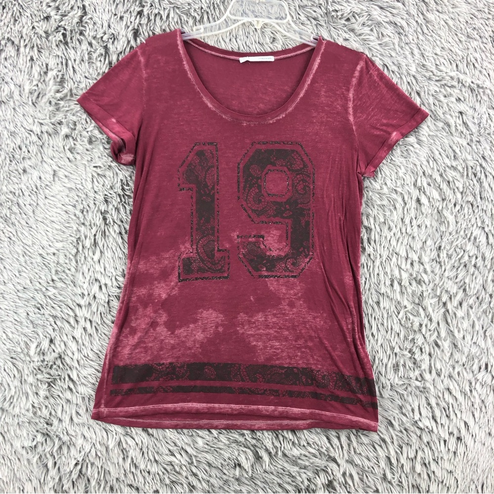 Maurices Shirt Womens Large Burnout Purple Tye Dye Shirt
